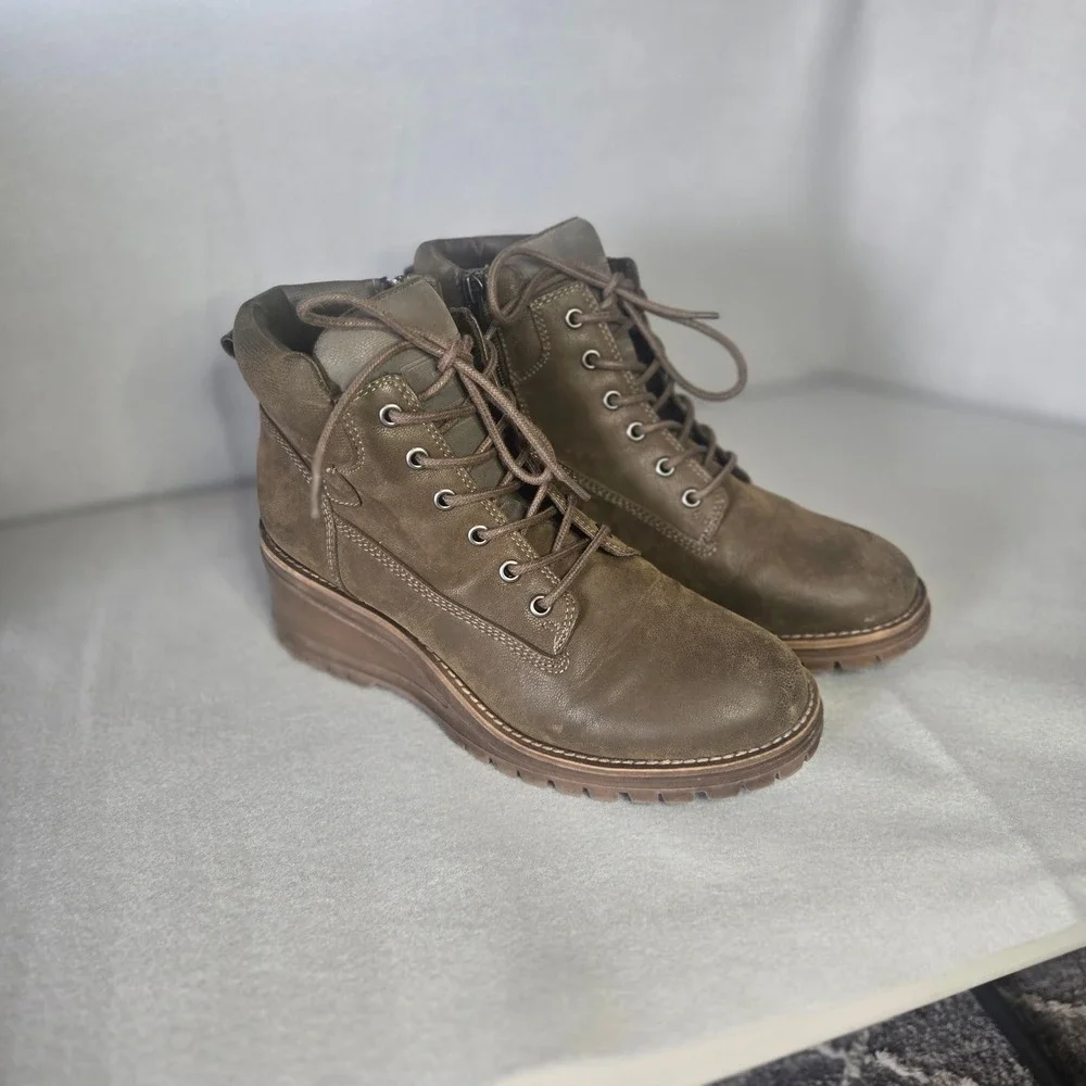 Brown Leather Hiking Boots Size 10